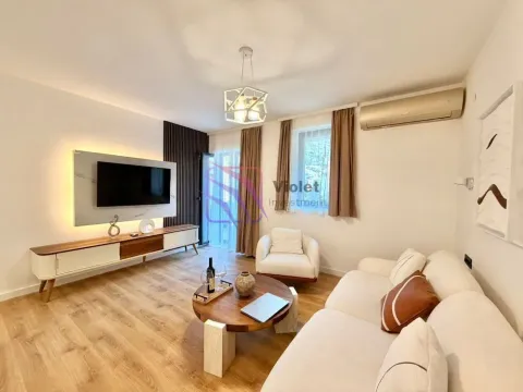 Living room with sofa, TV and coffee table. - image 4