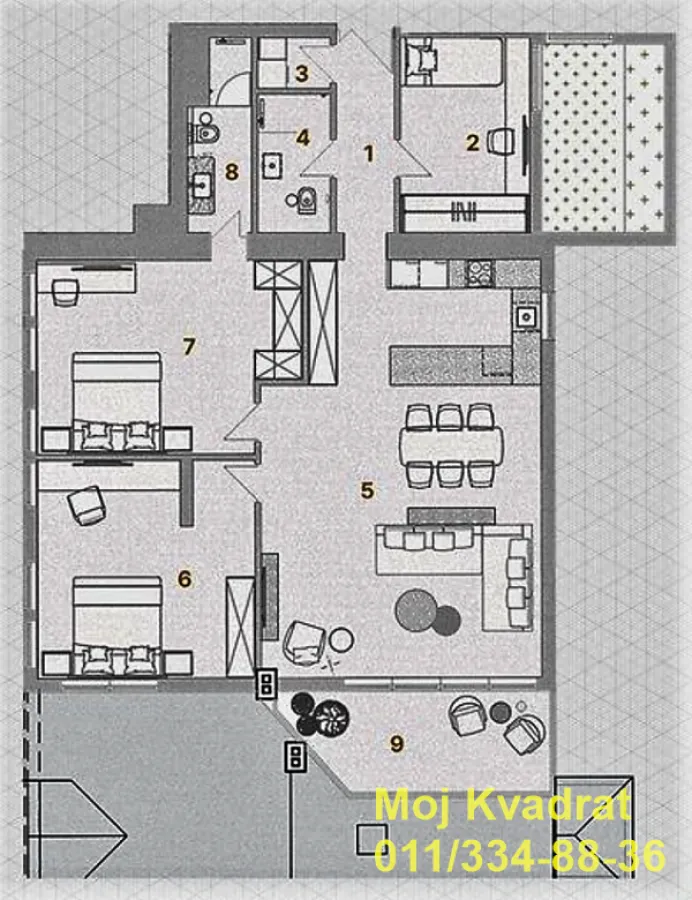 Sale, four bedroom apartment, 218m², Savski Venac, Beograd