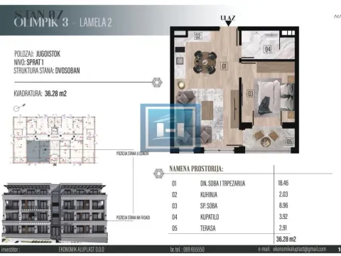 Prodaja, jednosoban stan, 36m², Vrnjačka Banja, Srbija - image 2