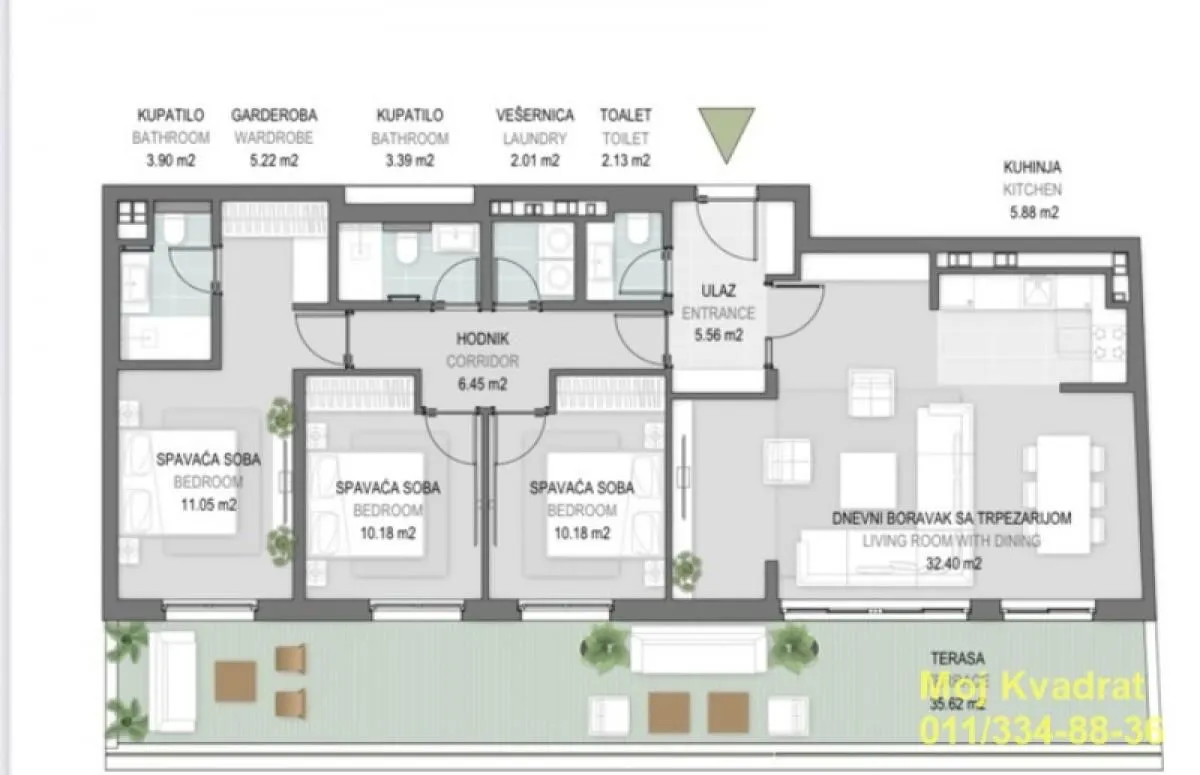 Prodaja, četvorosoban stan, 134m², Novi Beograd Blok 65, Novi Beograd Sve Podlokacije