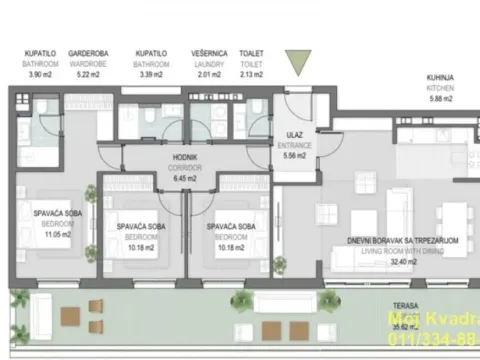 Sale, four bedroom apartment, 134m², Novi Beograd Blok 65, Novi Beograd Sve Podlokacije