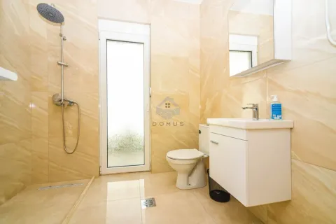 Bathroom equipped with a walk-in shower, vanity unit with a washbasin, and a toilet. - image 12