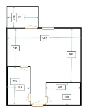 Osnova nekretnine sa dimenzijama prostorija. - image 11