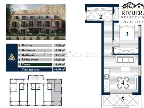 Prodaja, jednosoban stan, 41m², Prčanj, Kotor - image 9