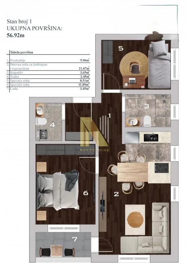 Prodaja, trosoban stan, 56m², Adice, Novi Sad Sve Podlokacije