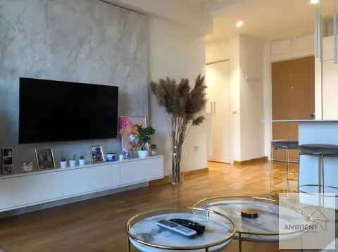 Dnevna soba sa televizorom, niskom komodom i stočićima. - image 2