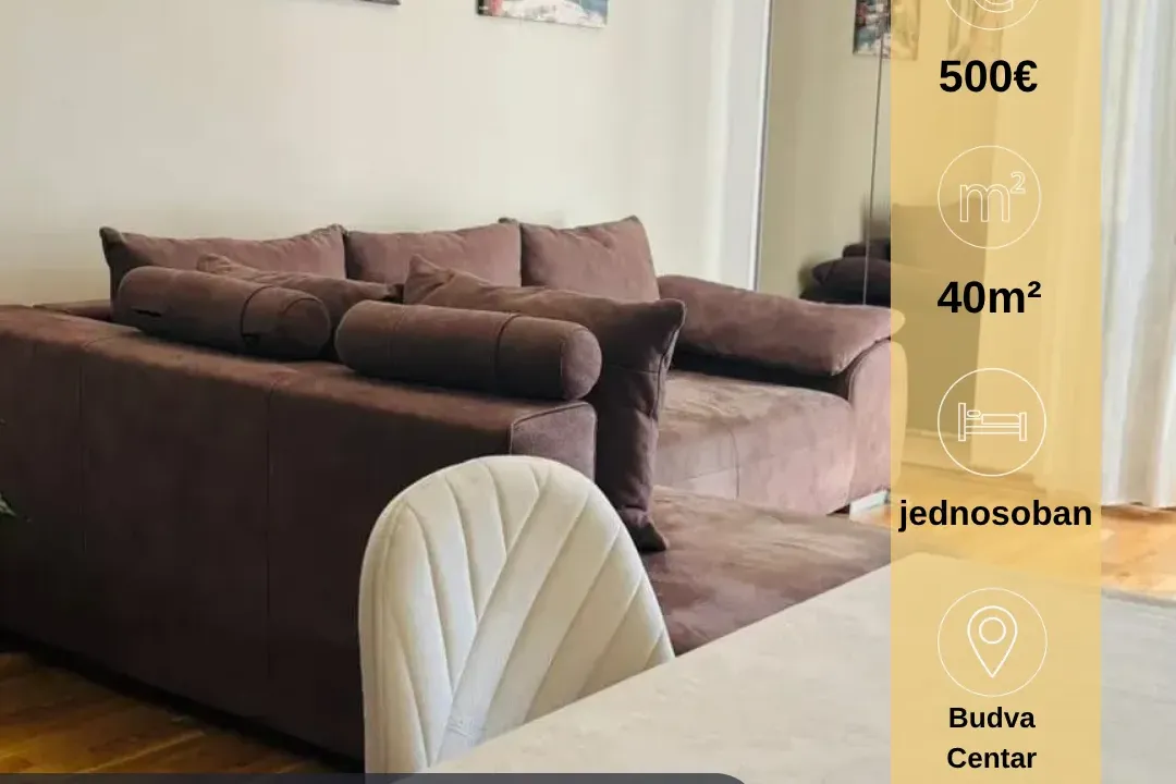 Rent, one bedroom apartment, 40m², Centar, Budva