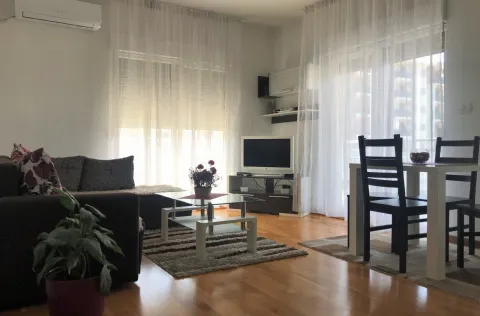 Svijetla dnevna soba sa trpezarijskim stolom i drvenim podom. - image 11
