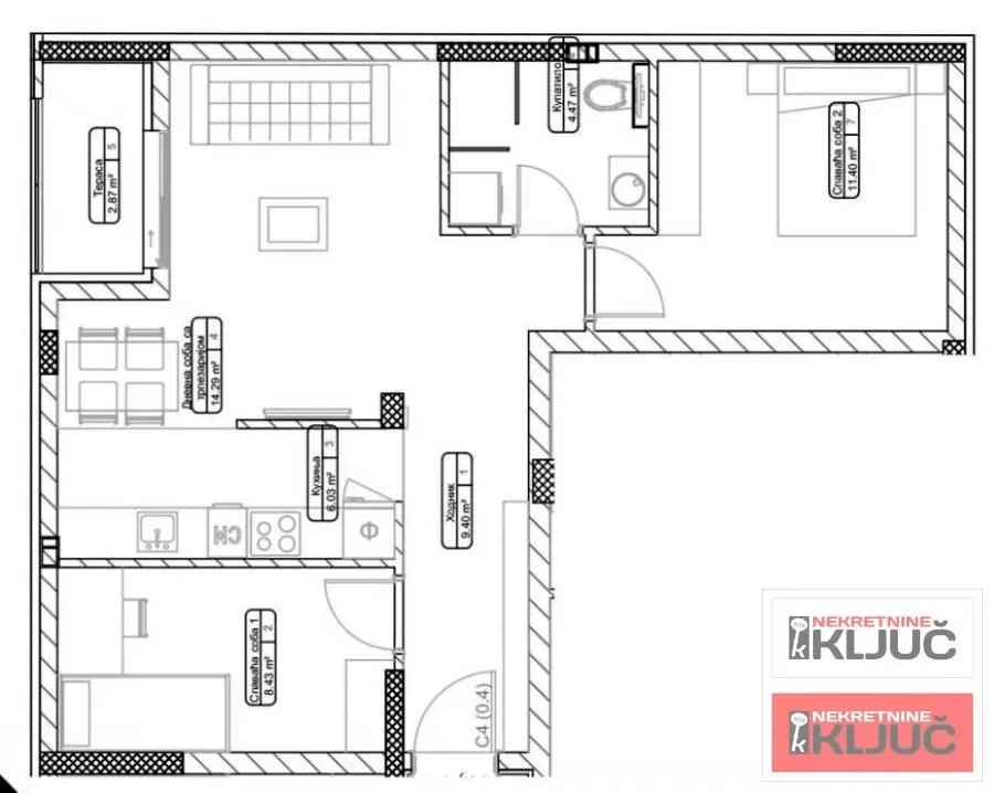 Prodaja, dvosoban stan, 55m², Telep, Novi Sad Sve Podlokacije