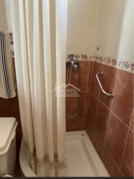 Manje kupatilo sa tuš kabinom obloženom pločicama. - image 7