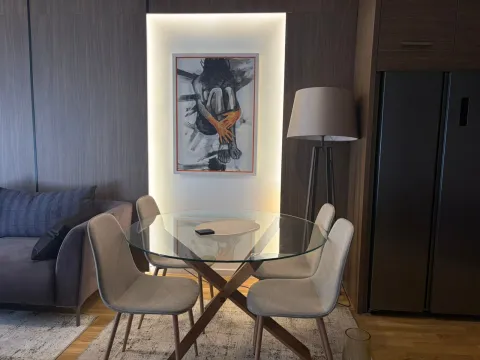 Moderan dnevni boravak sa trpezarijskim stolom i stolicama. - image 13