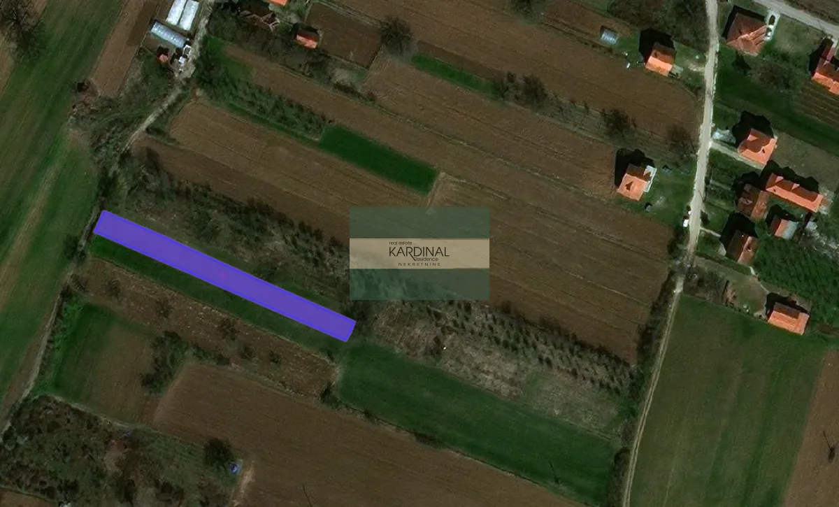 Satelitski snimak zemljišta sa označenom parcelom.