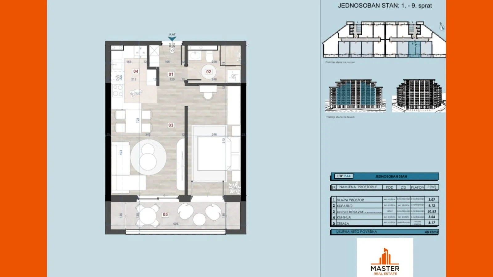 Sale, one bedroom apartment, 49m², Centar, Bar