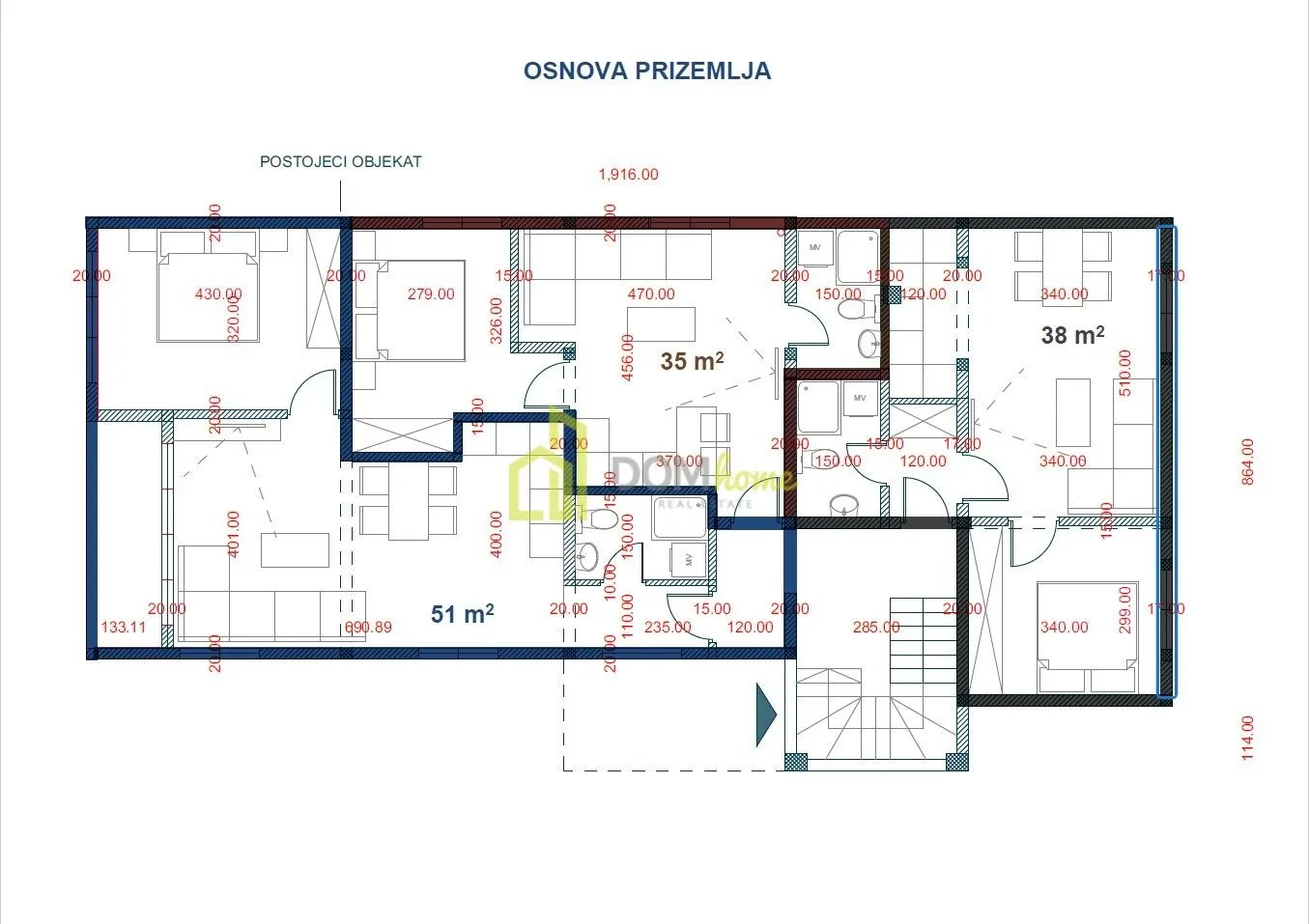 Prodaja, jednosoban stan, 38m², Blok 9, Podgorica