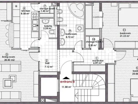 Izdavanje, dvosoban stan, 125m², Gorica C, Podgorica - image 13