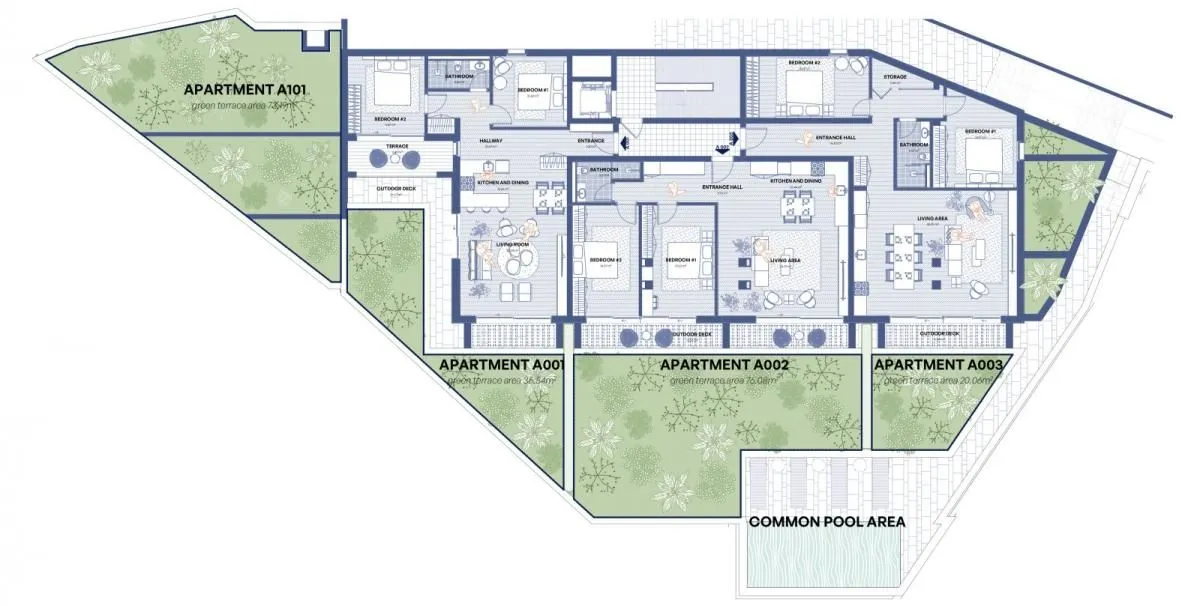 Sale, one bedroom apartment, 77m², Pržno, Budva
