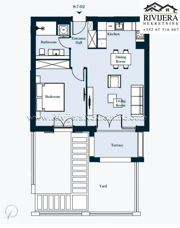 Prodaja, jednosoban stan, 56m², Luštica Bay, Tivat