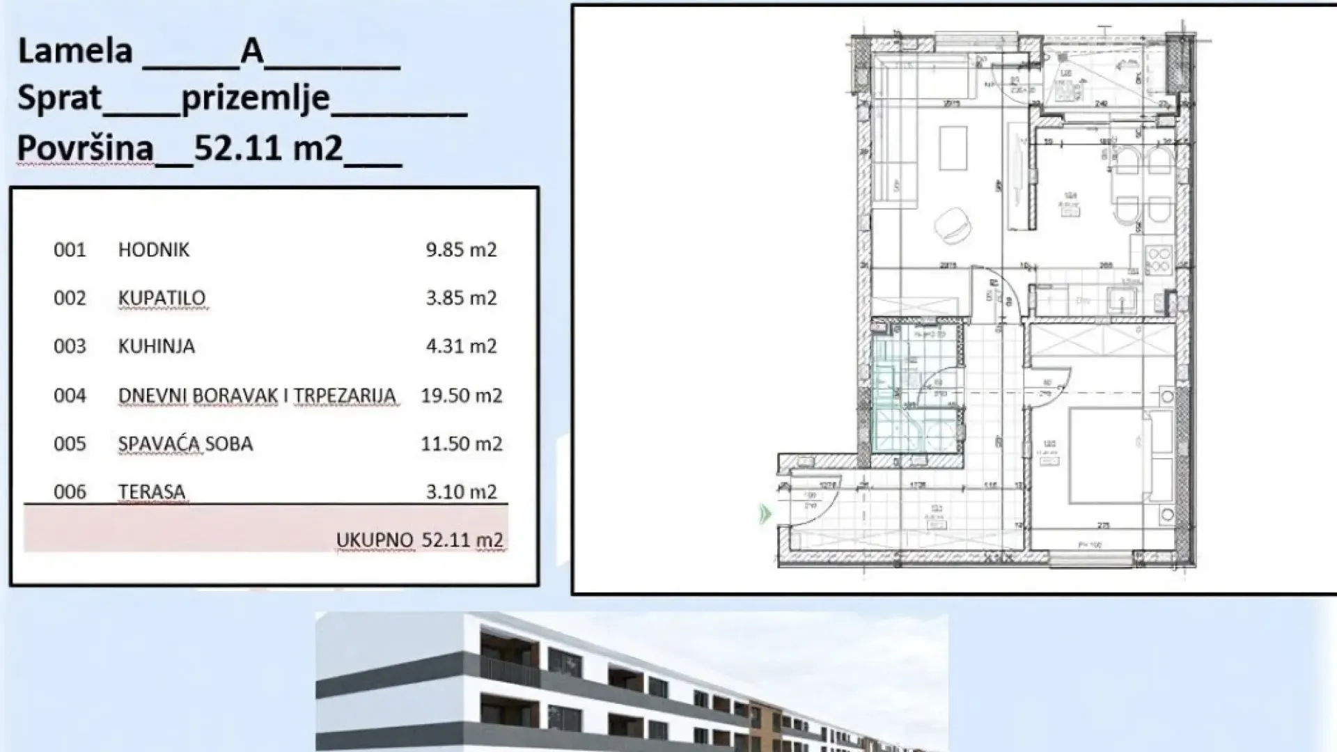 Prodaja, stan, 52m², Podgorica, Crna Gora