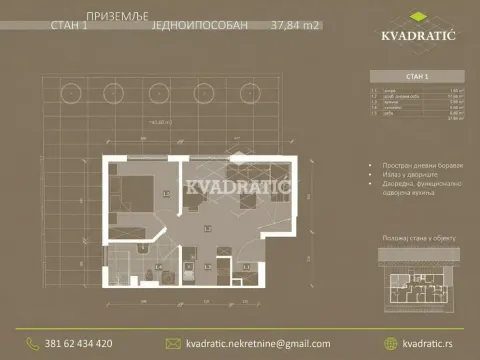 Sale, one bedroom apartment, 38m², Trošarina, Voždovac Sve Podlokacije - image 2