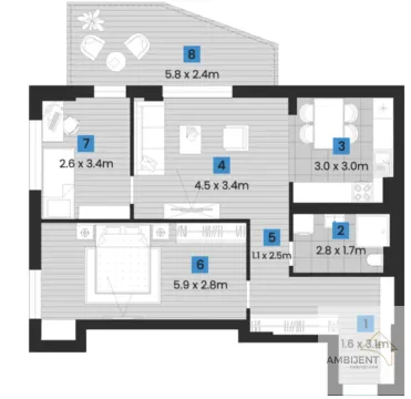 Sale, two bedroom apartment, 78m², Voždovac Sve Podlokacije, Beograd - image 6
