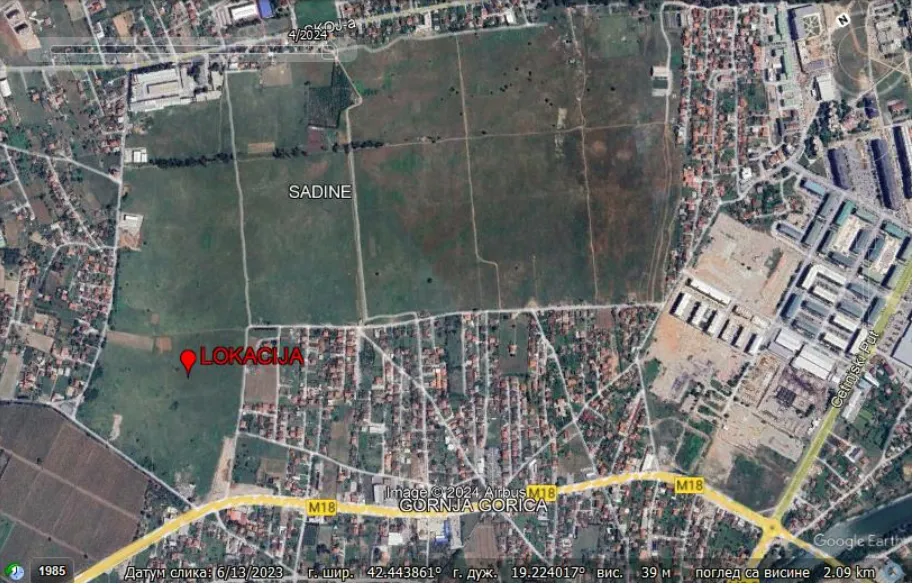 Prodaja, plac, 839m², Sadine, Podgorica