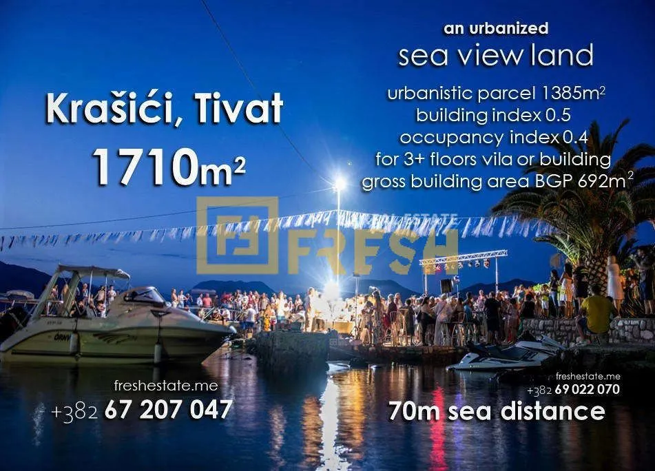 Sale, land lot, 1710m², Tivat, Crna Gora