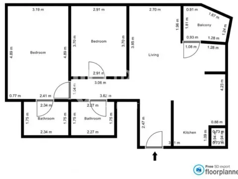 Izdavanje, trosoban stan, 82m², Savski Venac, Beograd - image 11