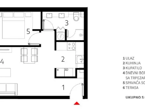 Sale, one bedroom apartment, 47m², Palilula, Niš - image 3