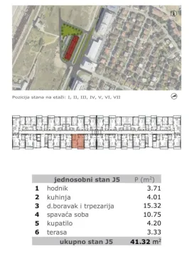 Osnova stana sa prikazom rasporeda prostorija i površina. - image 2