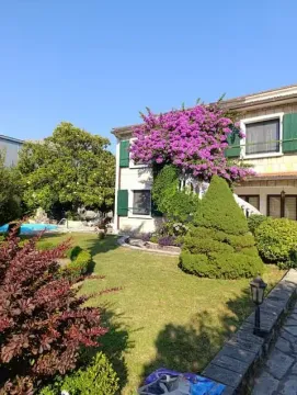 House yard with a landscaped lawn, greenery and flowers. - image 4