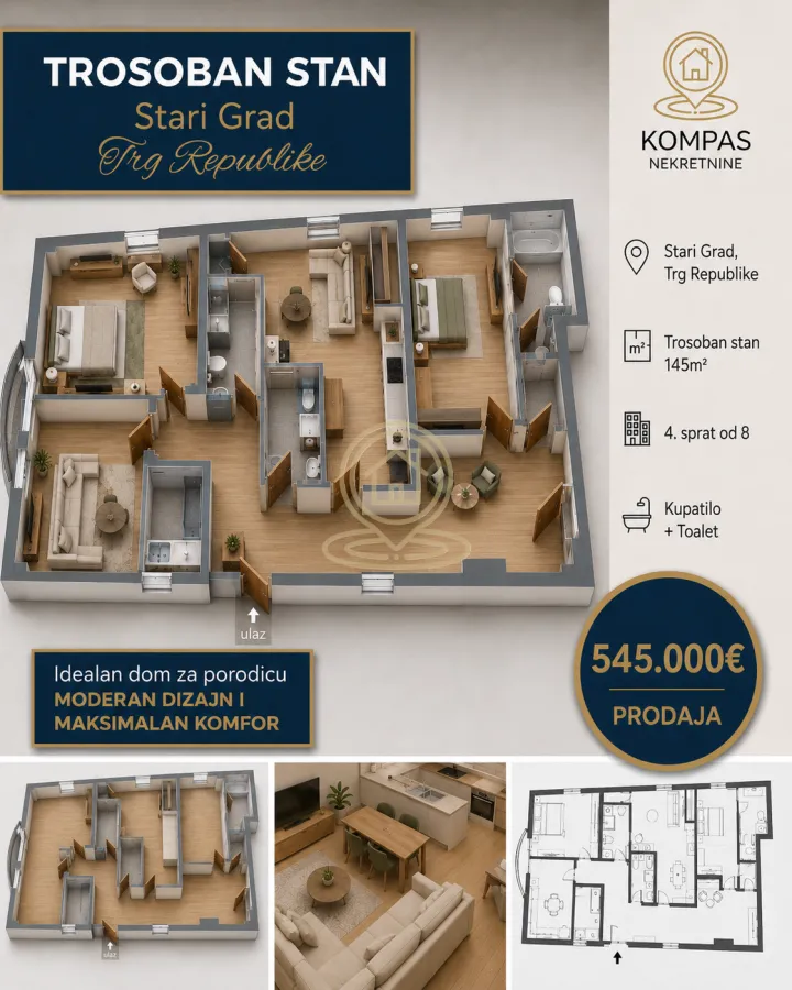 Prodaja, stan, 145m², Stari Grad, Beograd