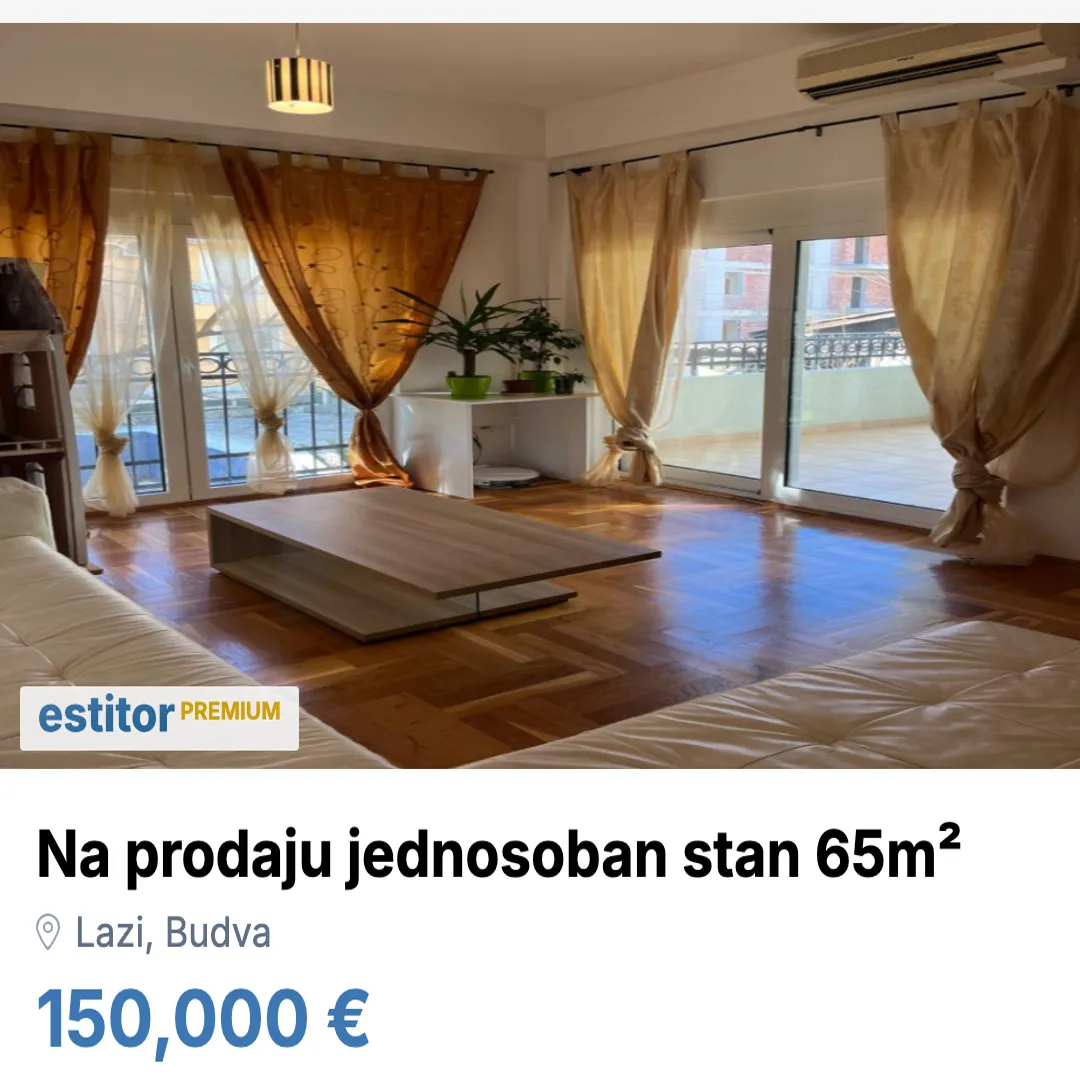 Sale, one bedroom apartment, 65m², Lazi, Budva