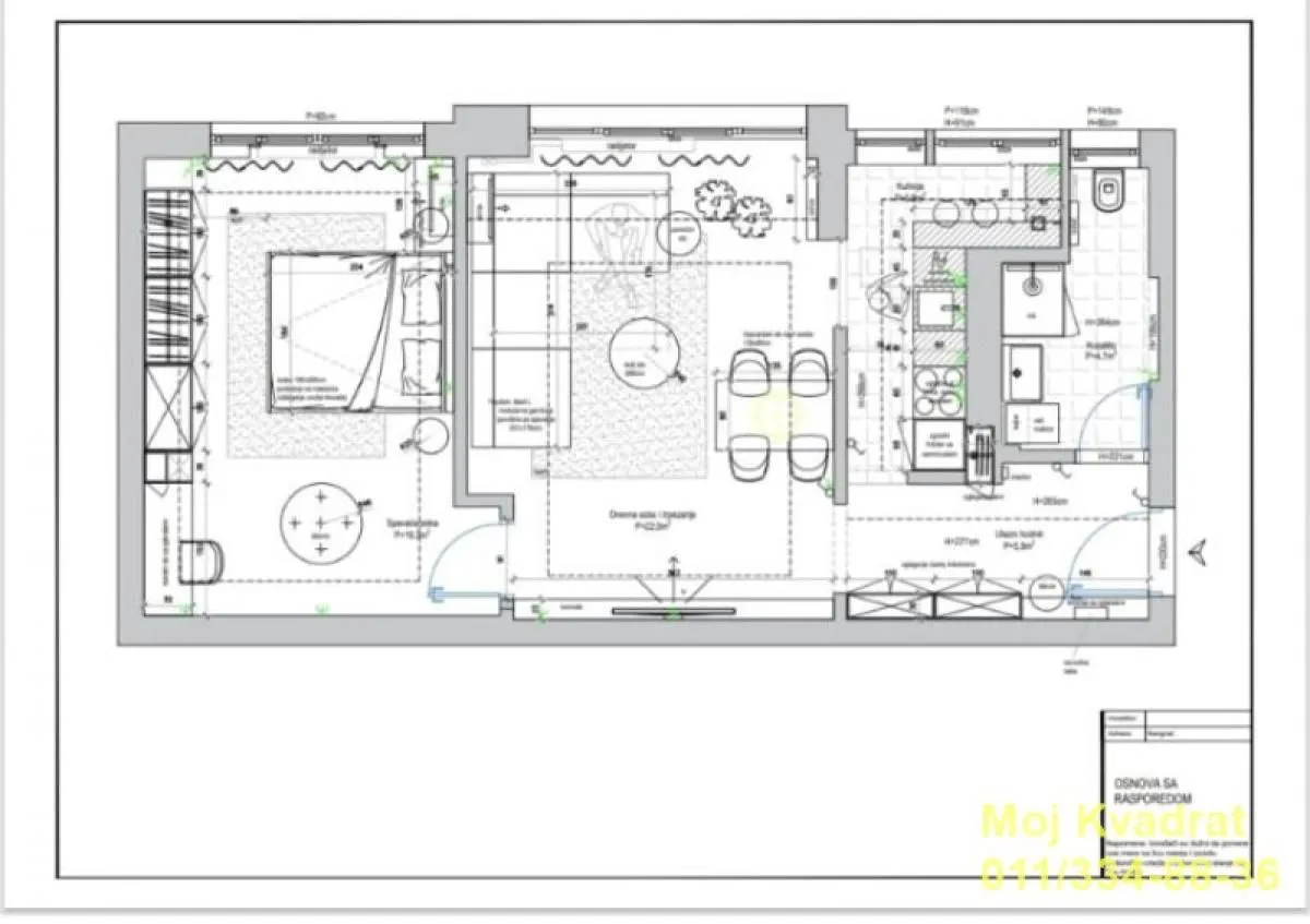 Sale, two bedroom apartment, 60m², Stari Grad, Beograd
