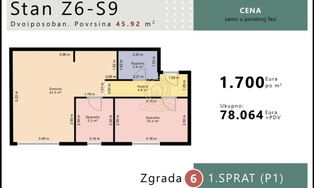 Sale, two bedroom apartment, 45m², Raj, Vrnjačka Banja