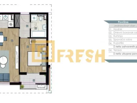 Prodaja, jednosoban stan, 45m², Zabjelo, Podgorica - image 5