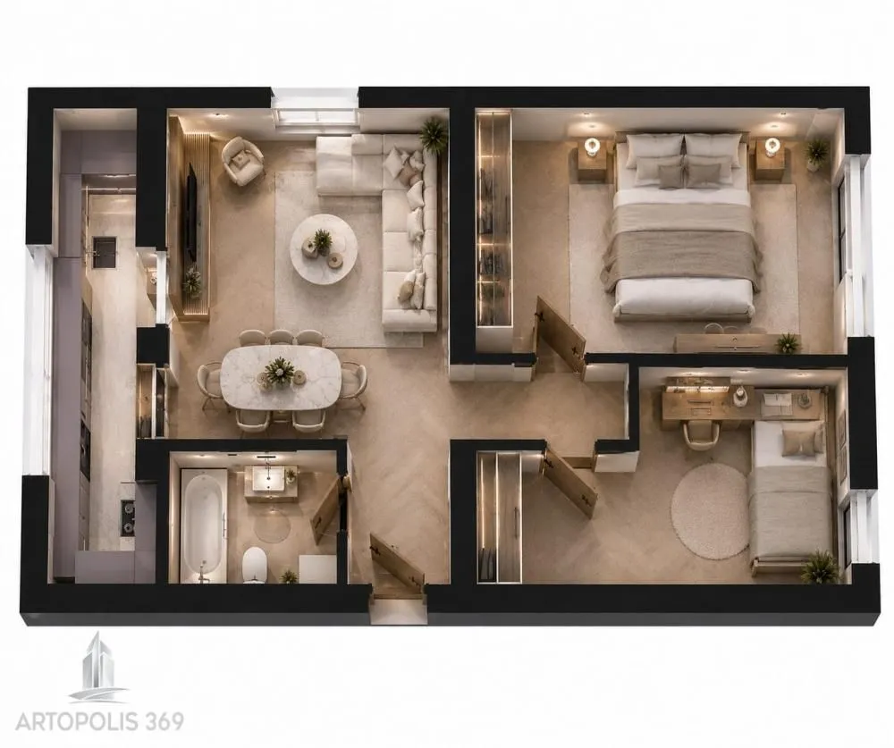 Sale, two bedroom apartment, 53m², Vračar Hram, Vračar Sve Podlokacije