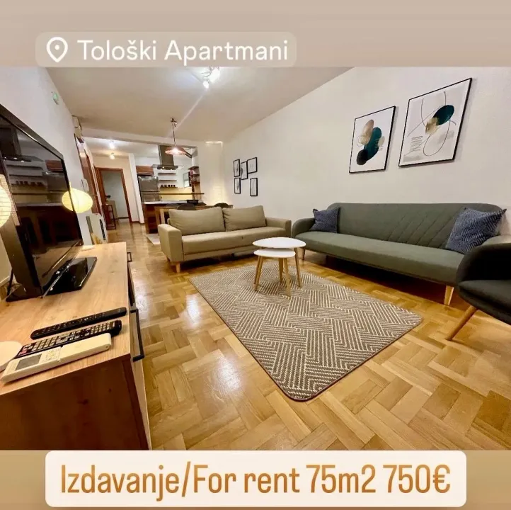 Rent, two bedroom apartment, 75m², Preko Morače, Podgorica