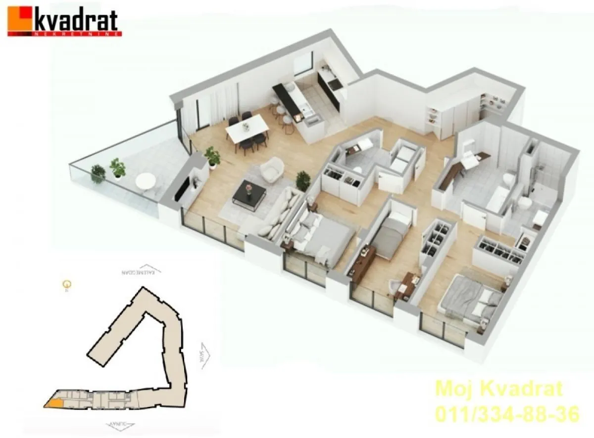 Sale, four bedroom apartment, 117m², Stari Grad, Beograd