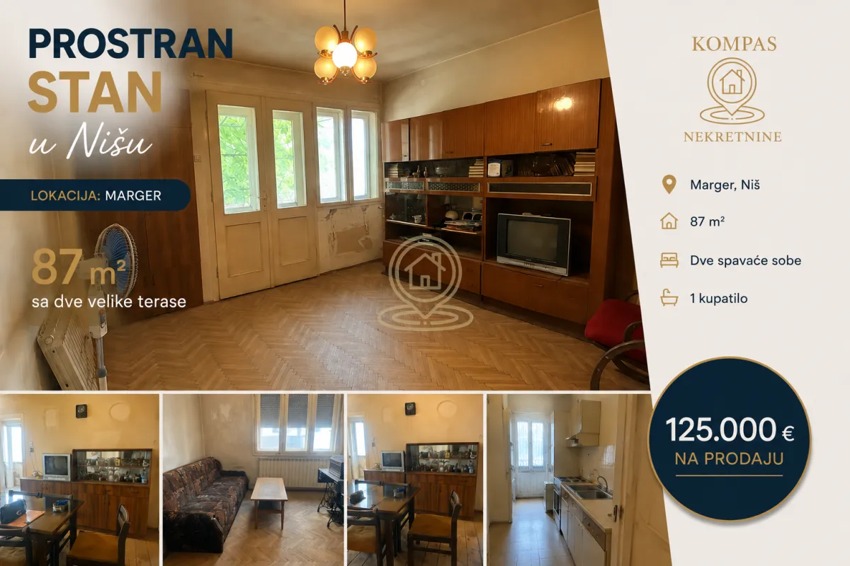 Prodaja, trosoban stan, 87m², Palilula, Niš