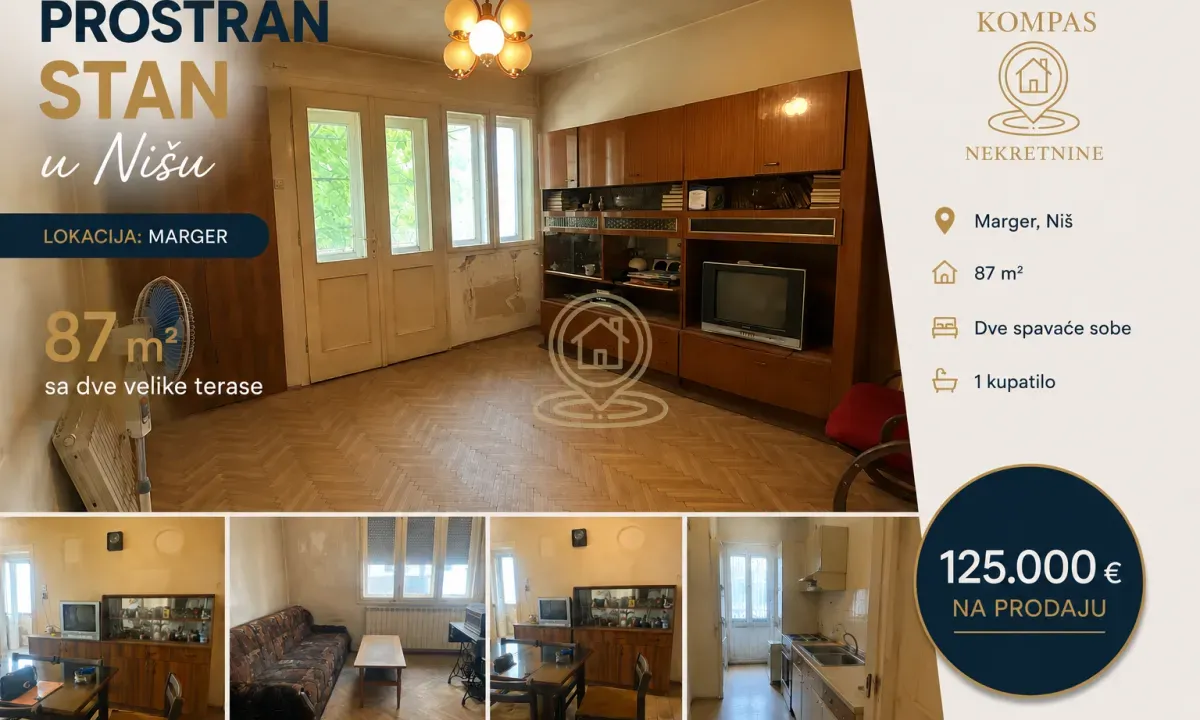 Sale, three bedroom apartment, 87m², Palilula, Niš