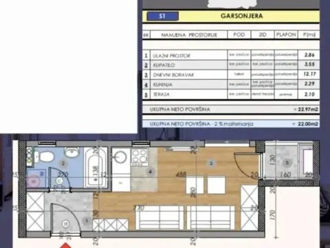 Sale, apartment, 22m², Zabjelo, Podgorica - image 3