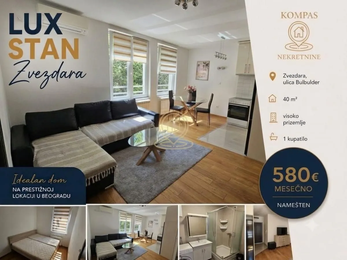 Rent, two bedroom apartment, 40m², Bulbulder, Zvezdara Sve Podlokacije