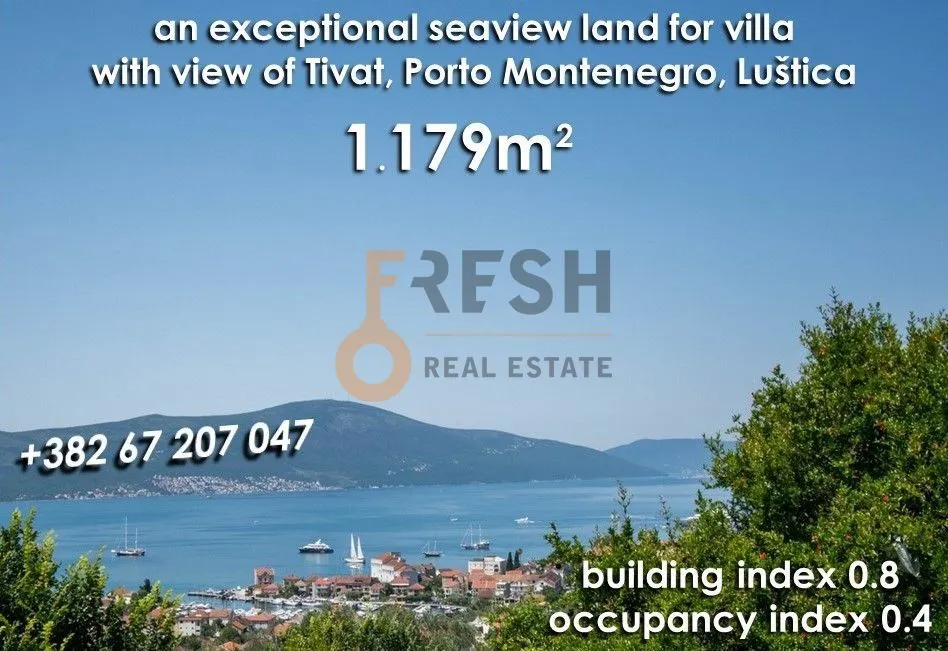 Prodaja, plac, 1179m², Tivat, Crna Gora