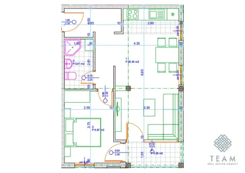 Detailed floor plan of the apartment with room dimensions. - image 6