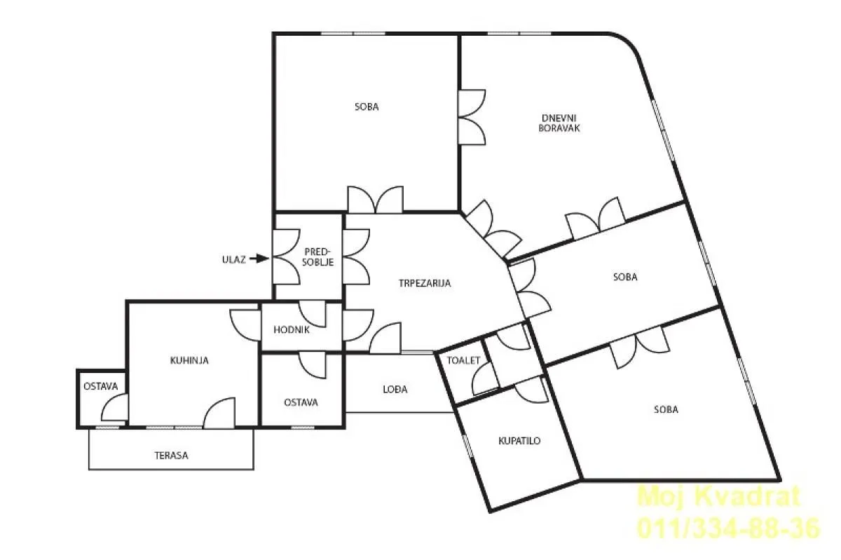 Sale, four bedroom apartment, 121m², Stari Grad, Beograd