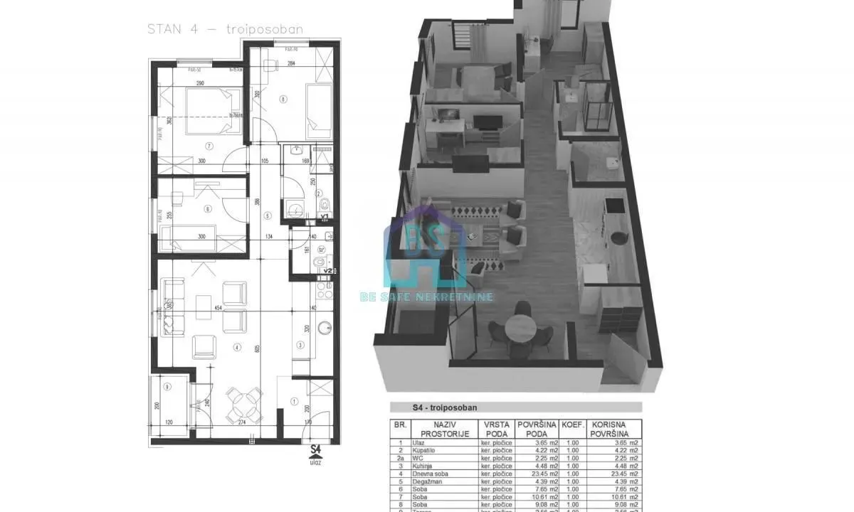 Prodaja, trosoban stan, 70m², Adice, Novi Sad Sve Podlokacije