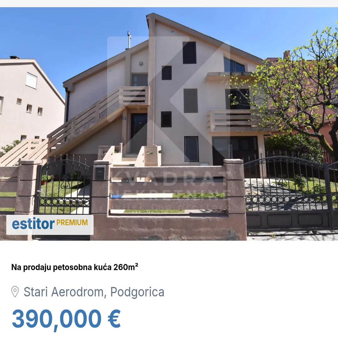 Prodaja, kuća, 260m², Stari Aerodrom, Podgorica