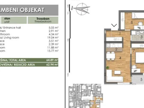 Prodaja, trosoban stan, 63m², Bulevar Oslobodjenja, Novi Sad Sve Podlokacije - image 2