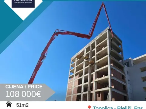 Sale, one bedroom apartment, 51m², Bjeliši, Bar