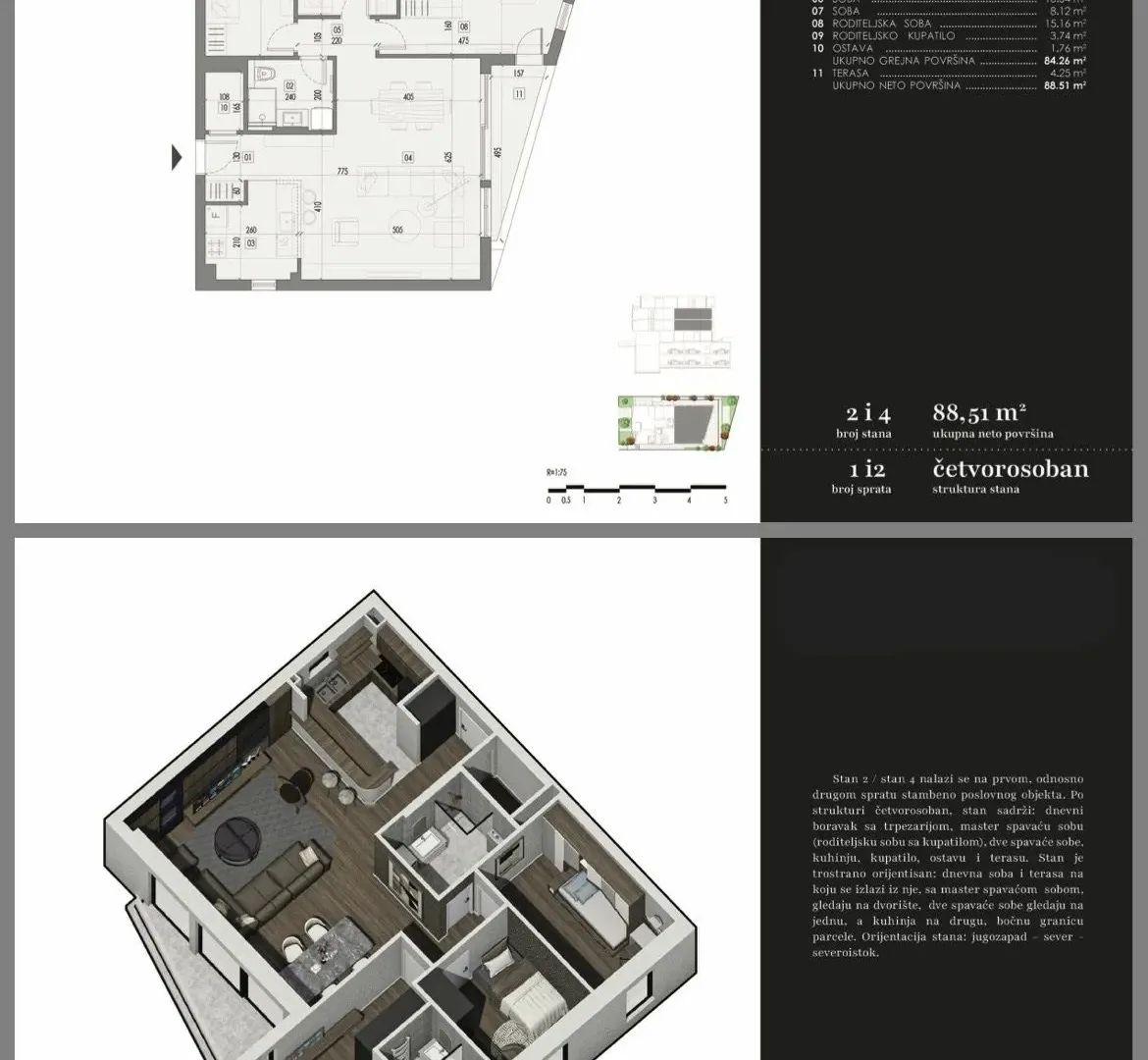 Sale, four bedroom apartment, 89m², Vračar Centar, Vračar Sve Podlokacije